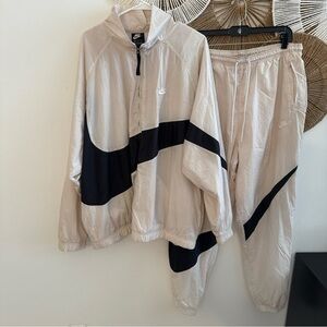 Nike Beige and Black Jacket & Pants Set